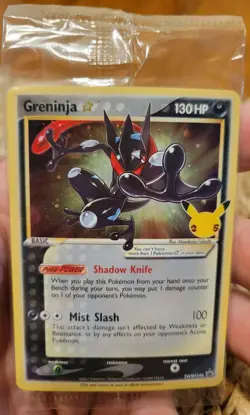 Pokemon TCG Celebrations Sealed Greninja Gold Star Promo Card SWSH144 - Image 1
