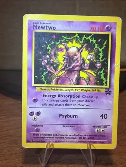 Pokemon Mewtwo Black Star Promo Card 14 WOTC Regular TCG DMG/HP - Image 1