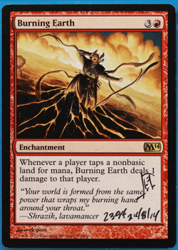 Burning Earth Magic 2014 / M14 NM Red Rare SIGNED MTG CARD (ID# 504738) ABUGames - Image 1