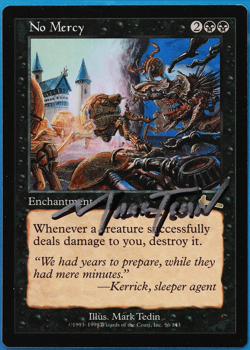 No Mercy Urza's Legacy NM Black Rare SIGNED MAGIC MTG CARD (ID# 504737) ABUGames - Image 1