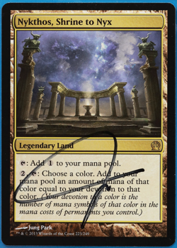 Nykthos, Shrine to Nyx Theros NM Rare SIGNED MAGIC CARD (ID# 504736) ABUGames - Image 1