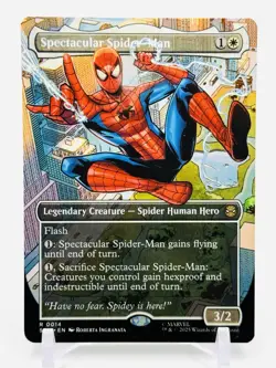 SPECTACULAR SPIDER-MAN - BORDERLESS FULL ART - R 0014 RARE - 2025 MTG: Marvel - Image 1