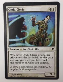 MTG Zendikar Ondu Cleric 30/249 White Creature 2009 - Image 1