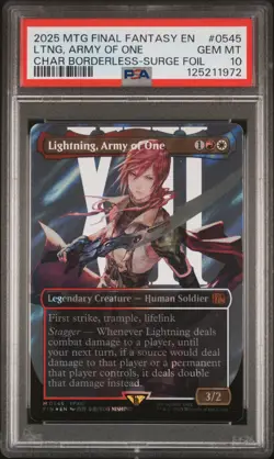 2025 MTG FINAL FANTASY #0545 LIGHTNING, ARMY OF ONE PSA 10 - Image 1