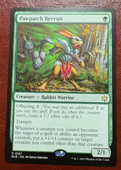 1x NM Pawpatch Recruit - 0187 R BLB - MTG Magic Never Played x1 - Image 1