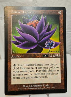 Blacker Lotus 1st Place Summer 98 Season 1st Place Oversized Promo MTG OS3 - Image 1