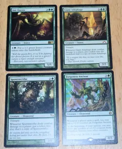 MTG 4 Insect/Elemental Giant Adephage, Ant Queen, Forgotten Ancient, Spawnwrithe - Image 1