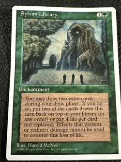 Sylvan Library MTG Core Set 4th Edition Regular #0273 LP Rare - Image 1