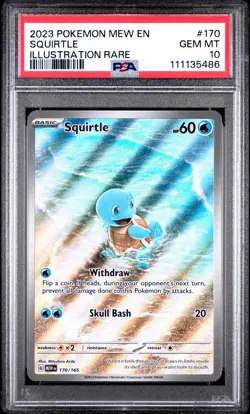 2023 POKEMON MEW EN-151 ILLUSTRATION RARE #170 SQUIRTLE PSA 10 GEM MINT - Image 1