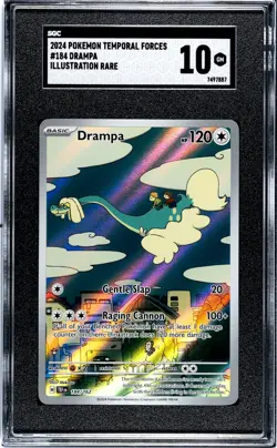 2024 Pokemon Temporal Forces #184/162 Drampa Illustration Rare SGC 10 - Image 1