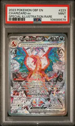 2023 POKEMON OBF EN-OBSIDIAN FLAMES SPECIAL ILLUSTRATION RARE CHARIZARD EX PSA 9 - Image 1