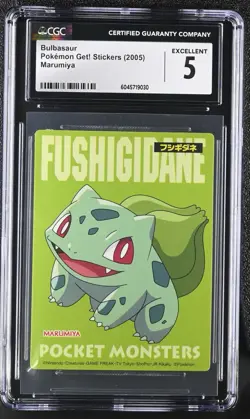 Pokemon Bulbasaur Marumiya Get! Sticker 2005 CGC 5 POP 1 Japan - Image 1