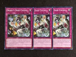 3x YuGiOh! - Okiku's Dish Count DOOD-EN080 Common 1st Edition Near Mint - Image 1