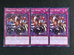 3x YuGiOh! - Dracotail Sting DOOD-EN077 Common 1st Edition Near Mint - Image 1