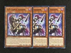 3x YuGiOh! - D/D Lance Soldier DOOD-EN001 Common 1st Edition Near Mint - Image 1