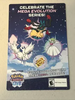 Mega Evolutions Pokemon TCG LIVE Code Card NEW 1000 Credits & 8 Ultra Rare Card - Image 1