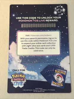 Mega Evolutions Pokemon TCG LIVE Code Card NEW 1000 Credits & 8 Ultra Rare Card - Image 2