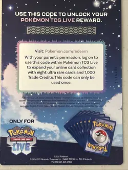 Mega Evolutions Pokemon TCG LIVE Code Card NEW 1000 Credits & 8 Ultra Rare Card - Image 3