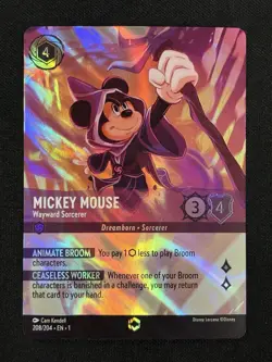 Mickey Mouse Wayward Sorcerer Enchanted 208/204 Disney's Lorcana Card - Image 1