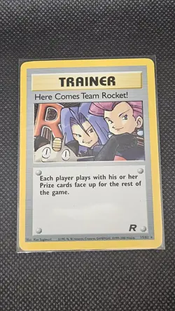 Pokemon holo Team Rocket Trainer Here Comes Team Rocket 15/82 Rare Card - Image 1
