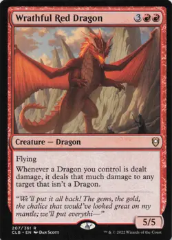 Wrathful Red Dragon R Commander Legends: Battle for Baldur's Gate # 207 NM Norma - Image 1