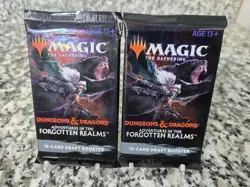 Magic The Gathering Dungeons and Dragons Forgotten Realms Draft Booster Pack X2 - Image 1