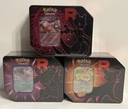 Pokemon TCG Sealed Destined Rivals Team Rocket Tin Set of 3 Brand New -- Sealed - Image 1