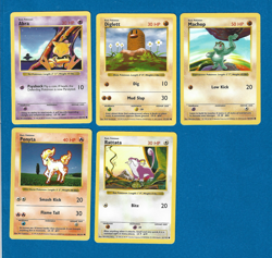 LOT OF 5 DIFF 1999 POKEMON BASE SET COMMON SHADOWLESS #'s 43, 47, 52, 60 & 61 - Image 1
