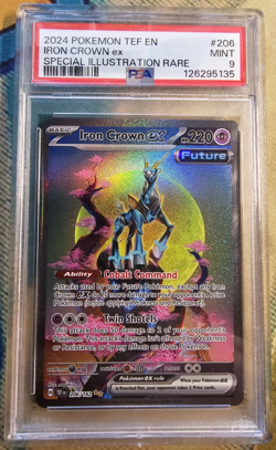 Pokemon Iron Crown EX 206/162 Temporal Forces Special Illustration PSA 9 - Image 1