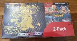 Pokemon TCG Surging Sparks ETB with Booster Bundle Costco 2-Pack Sealed - Image 1