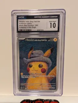 2023 POKEMON X VAN GOGH #085 PIKACHU WITH GREY FELT HAT CGC 10 GEM MINT - Image 1