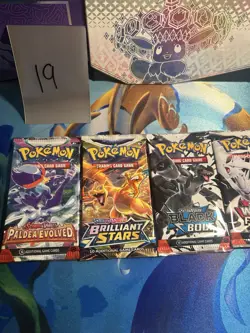 Lot of 5 Pokemon TCG - Scarlet and Violet And Sword & Shield Booster Packs - Image 2