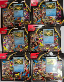 6x Pokemon TCG Mega Evolution 3 Pack Blister Psyduck- In Hand - Image 1