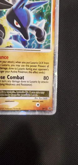2007 POKEMON DIAMOND & PEARL BLACK STAR PROMO DP12 LUCARIO LV.X - Image 4