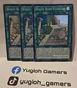 YUGIOH WHITE ROSE CLOISTER X3 SUPER KICO 1ST EDITION LIGHT PLAYED - Image 1