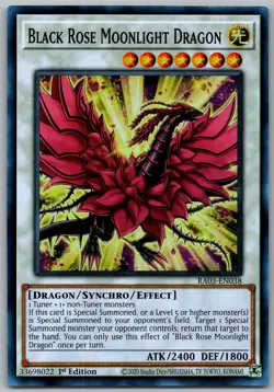1st Edition Black Rose Moonlight Dragon Super Rare RA03-EN038 LP - Image 1