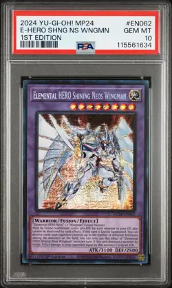 2024 Yu-Gi-Oh Elemental Hero Shining Neos Wingman MP24-EN062 PSA 10 (Aug 25) - Image 1
