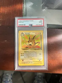 Pokemon TCG Raichu Card 29/62 Fossil Non-Holo Rare PSA 9! - Image 1