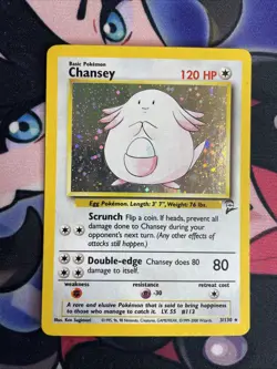 Chansey 3/130 Base Set 2 Holo Rare Vintage Pokemon Card WOTC TCG English MP - Image 1