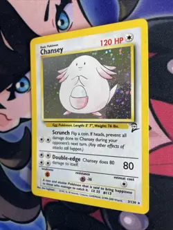 Chansey 3/130 Base Set 2 Holo Rare Vintage Pokemon Card WOTC TCG English MP - Image 3