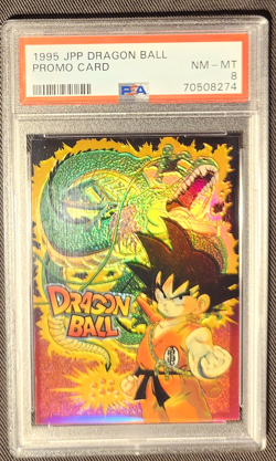 GOKU 1995 JPP/BIRD STUDIOS DRAGON BALL CHROMIUM REFRACTOR PROMO CARD PSA NM-MT 8 - Image 1