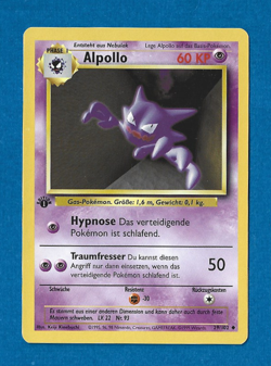 ALPOLLO(Haunter) UNPLAYED 1999 GERMAN POKEMON 1ST ED BASE SET CARD 29/102 - Image 1