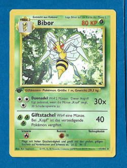 BIBOR(Beedrill) UNPLAYED 1999 GERMAN POKEMON 1ST ED BASE SET RARE CARD 17/102 - Image 1
