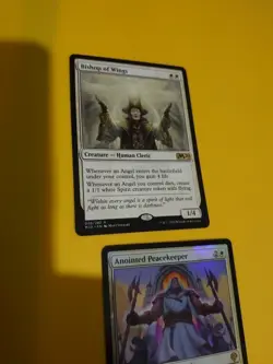 Bishop of Wings M20 & Anointed Peacekeeper DMU foil human cleric MTG 2 Card. - Image 4