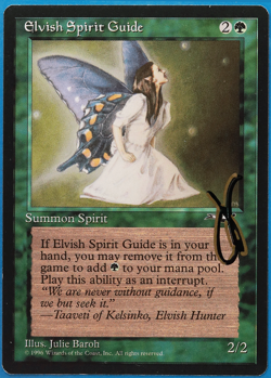 Elvish Spirit Guide Alliances NM Green Uncommon SIGNED CARD (504686) ABUGames - Image 1