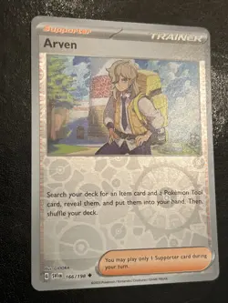 Pokemon TCG Reverse Holo Arven SV1 166/198 Scarlet Violet Base NM - Image 2