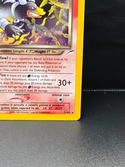 Pokemon Neo Destiny 2002 Dark Houndoom Holo Card 7/105 Rare - Image 4