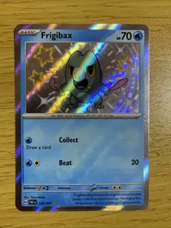 Pokemon TCG Paldean Fates Frigibax Holo Card 128/091 Shiny Rare, Near Mint/Mint - Image 1