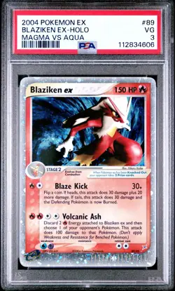 PSA 3 2004 Pokemon EX Team Magma vs Team Aqua Blaziken EX Holo Foil 89/95 - Image 1
