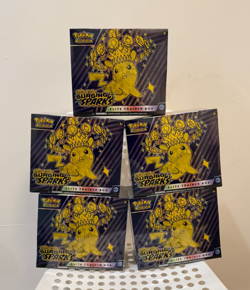 Pokemon TCG Scarlet and Violet Surging Sparks ETB - Lot of 5 - Factory Sealed - Image 1